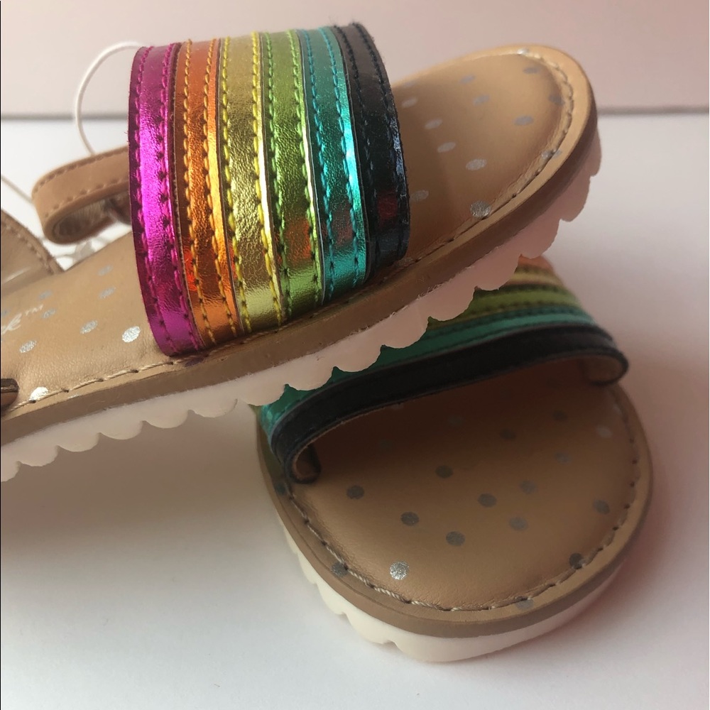 NWT Cat & Jack Toddler Girl Rainbow Sandals Sz 7 - Picture 2 of 8